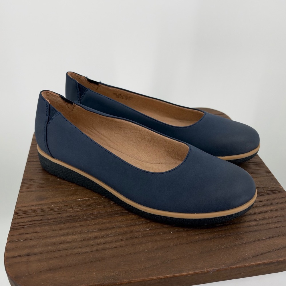 SOUL Naturalizer Idea Ballet Flat Navy Nubuck Slip-On Memory Foam Comfort 9W NIB
